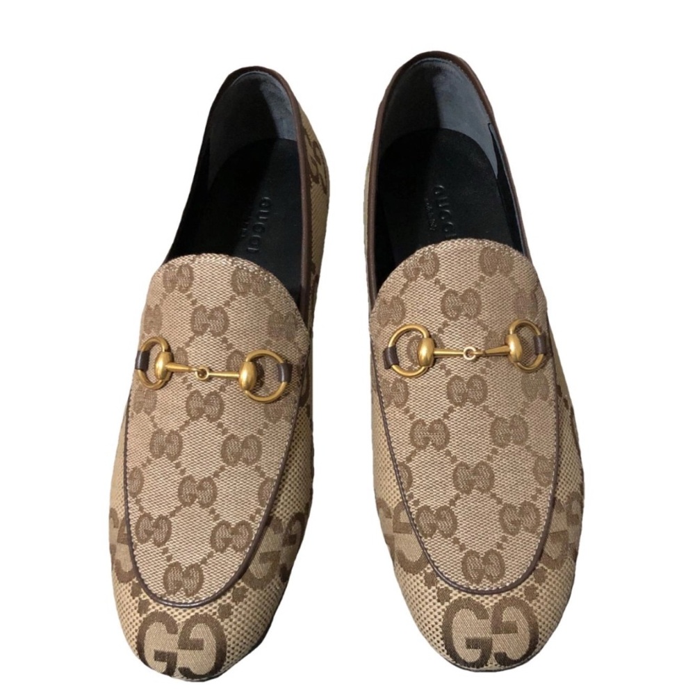 Gucci Brown Loafers with Gold Accent